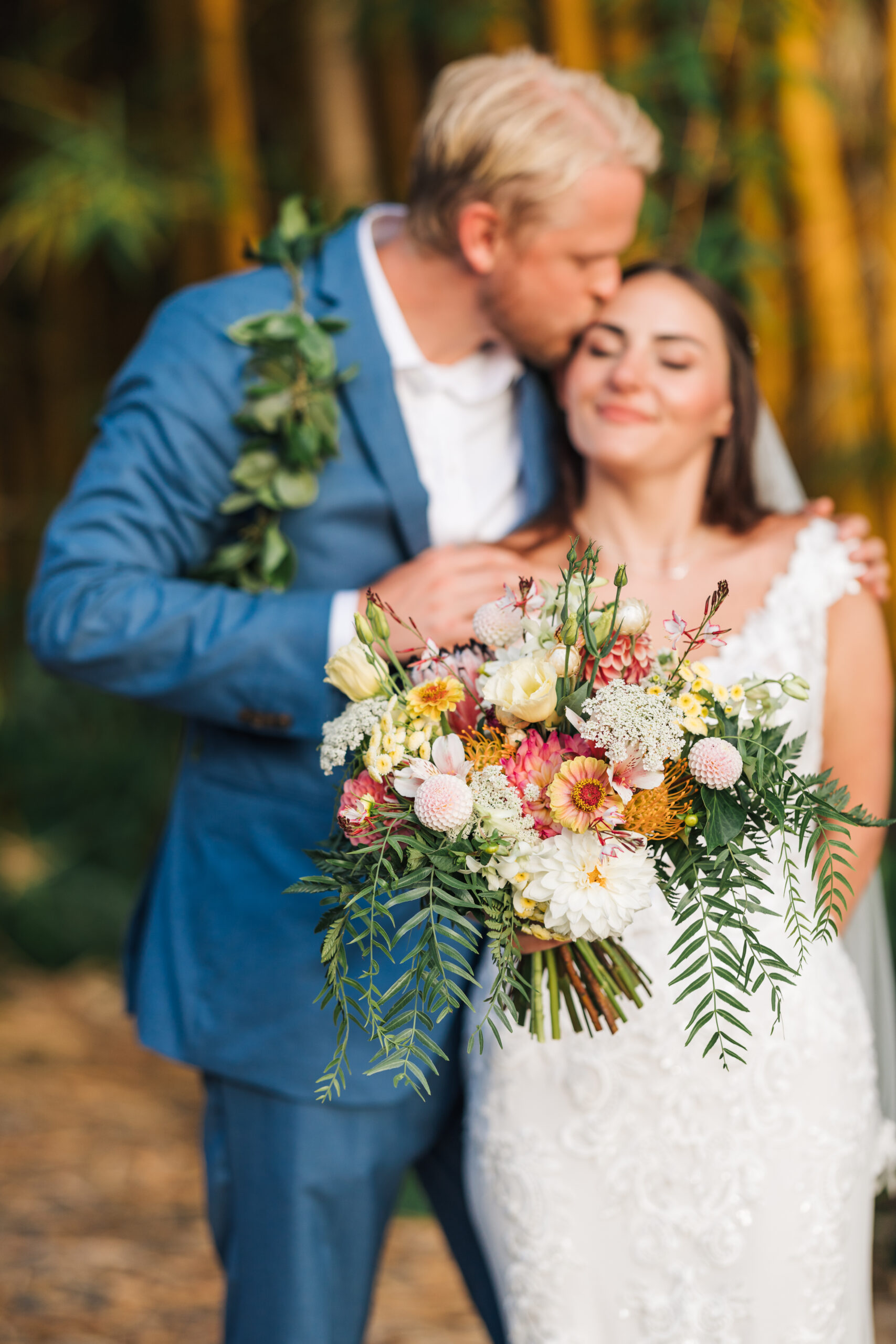 Beautiful wedding bouquet on the Big Island of Hawaii